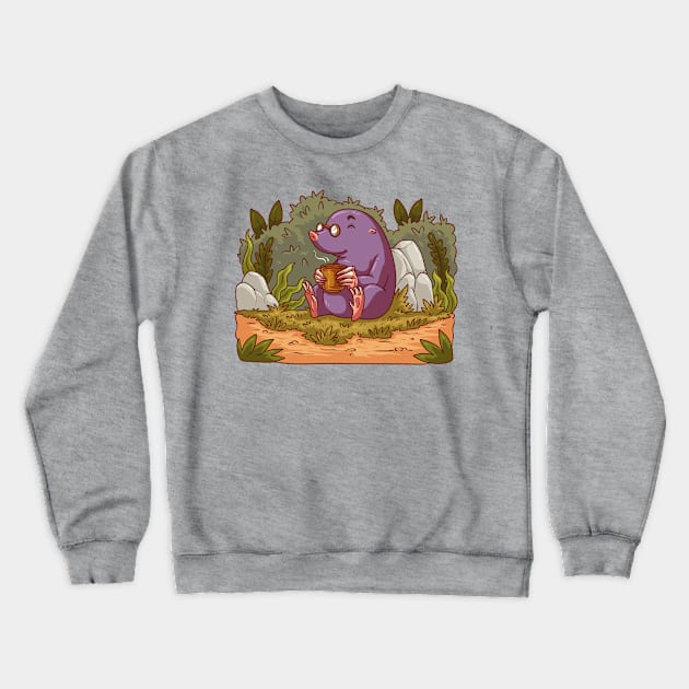 Mole Relax Funny Crewneck Sweatshirt by Mako Design 